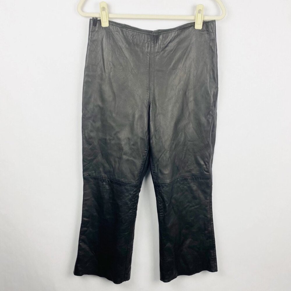 John Carlisle Essentials Womens Vintage Deadstock Leather Pants Size 8 Side Zip